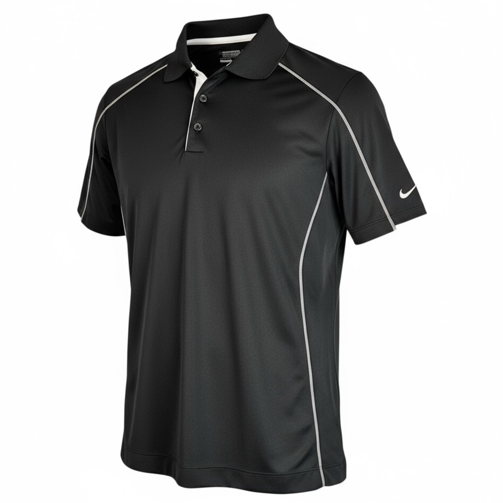 Nike Golf Shirt Polo Mens Small Dri Fit Tour Performance Black